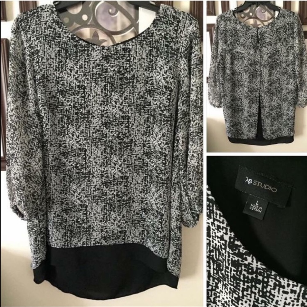 Women's Black & White Blouse